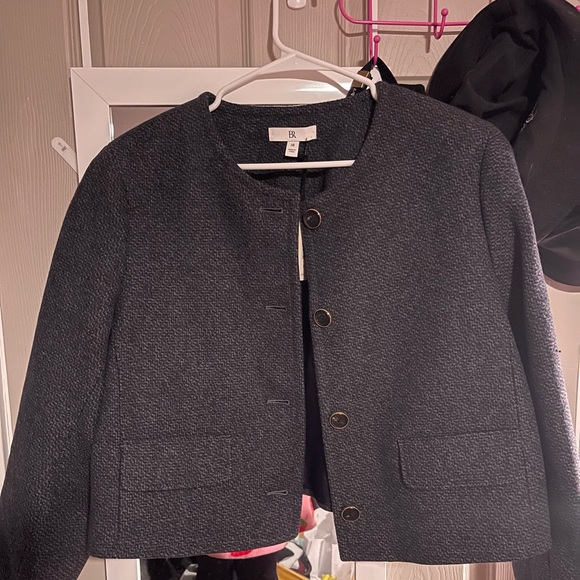 Banana Republic Jackets & Blazers - Banana Republic Tweed Cropped Blazer (Midnight Blue/ Gray)